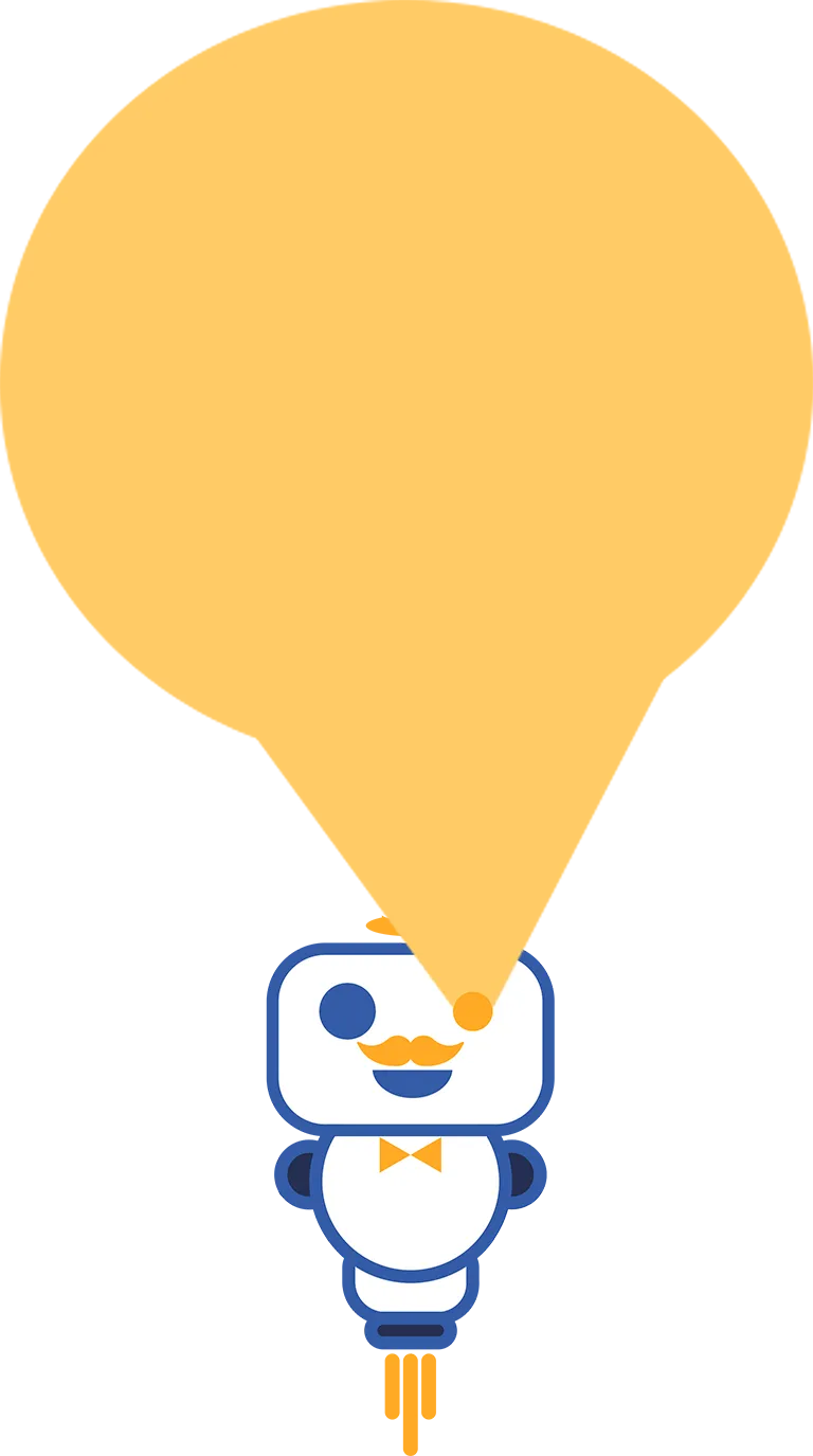 Our super mascot showing you information.