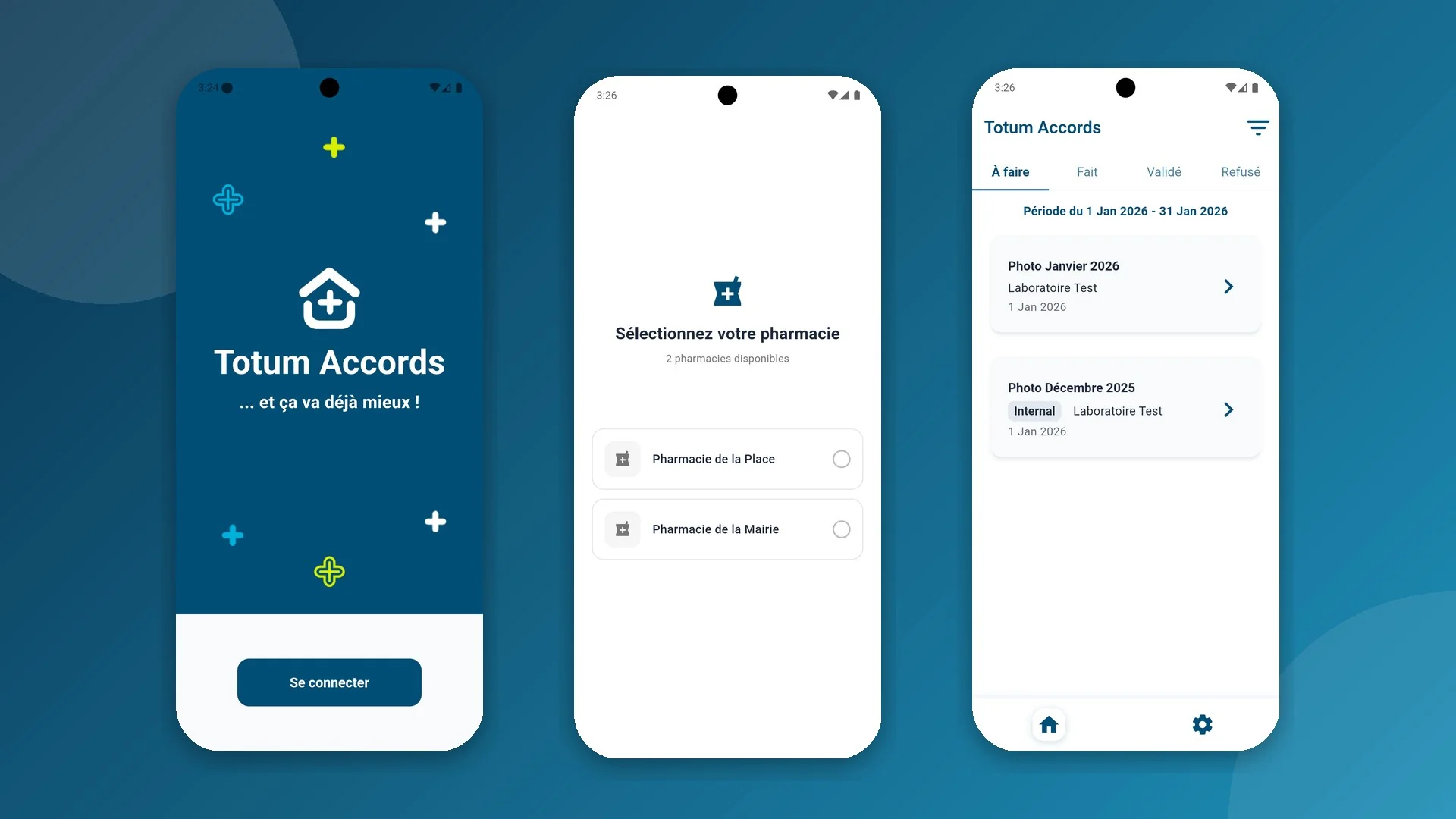 Captures d'écran de l'application Totum Accords