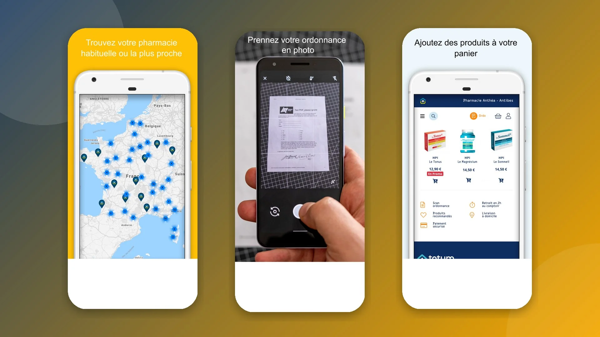 Captures d'écran de l'application Totum Pharmacien